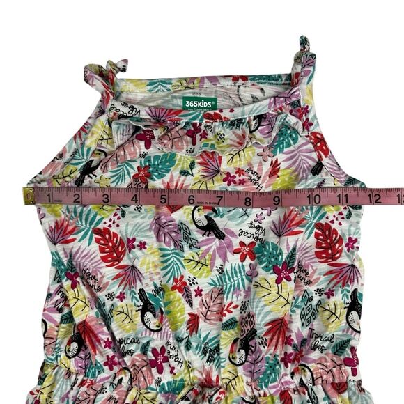 365Kids by Garanimals Girls Floral Print Multicolor Pink Blue Shorts Romper Sz 7 - Picture 5 of 7